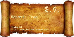 Repcsik Irma névjegykártya